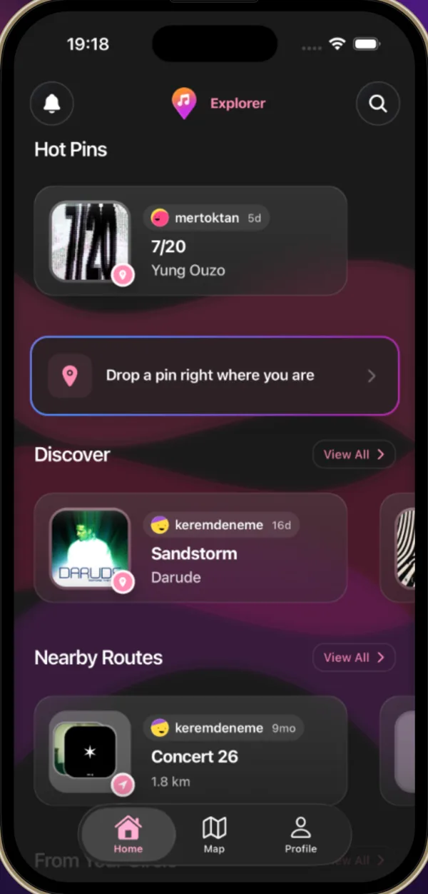 TuneSpot screen