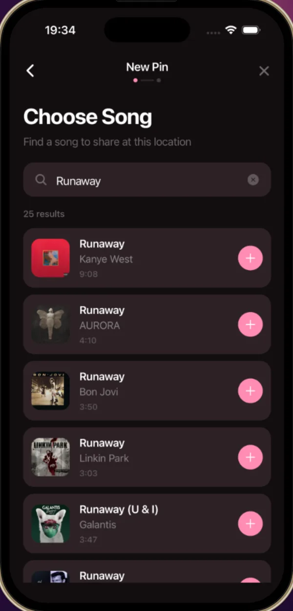 TuneSpot screen