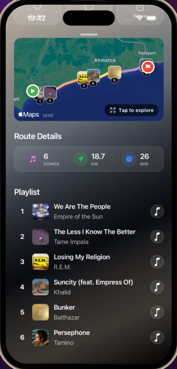 TuneSpot screen